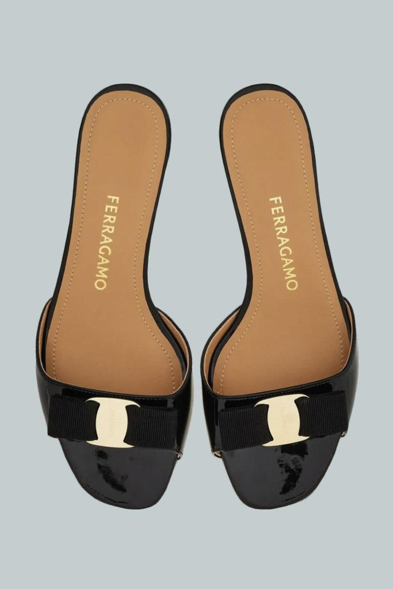 Vanilla Bow Slide Sandals - Black - 8 - Sandal