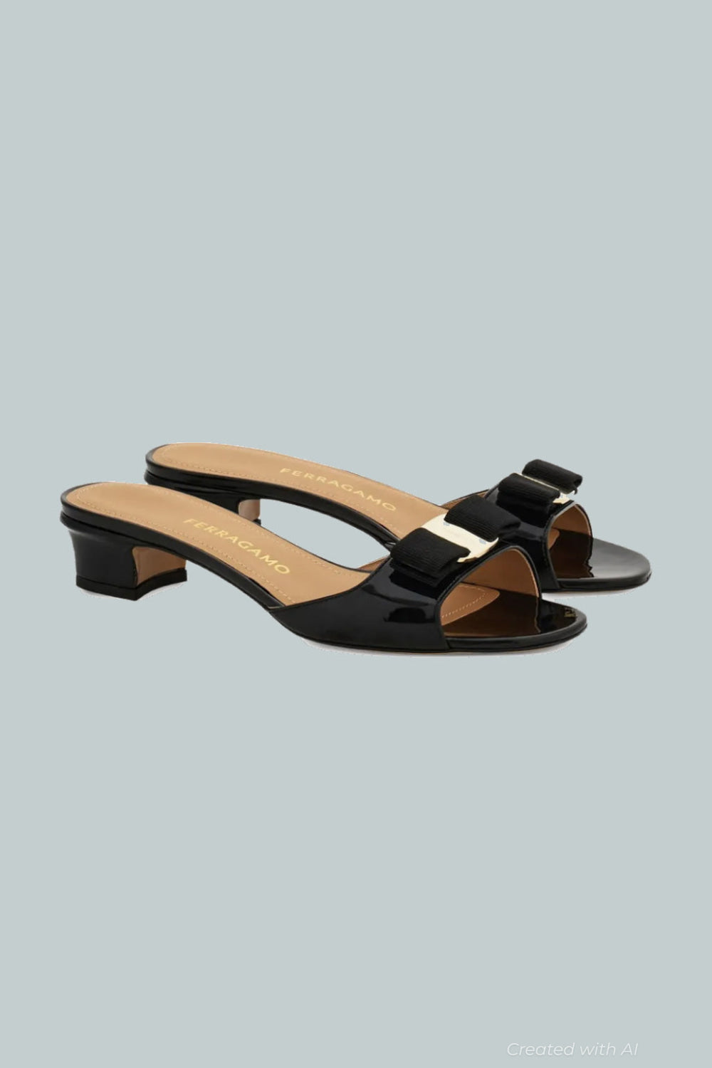 Vanilla Bow Slide Sandals - Black - 8 - Sandal