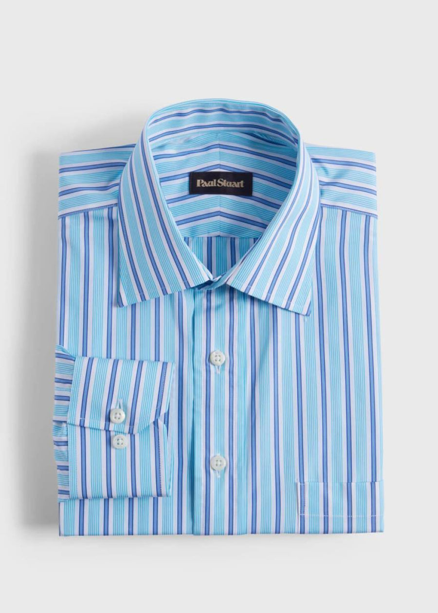Variegated Stripe Dress Shirt - Light Blue - 17 (34 Sleeve) - Dress Shirt