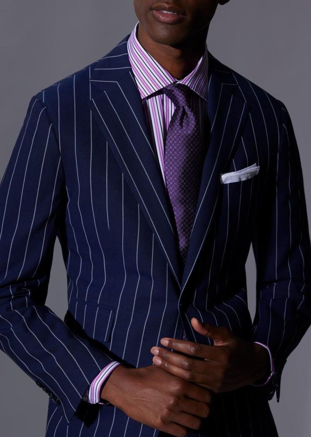 Variegated Stripe Slim Fit Dress Shirt - Dark Pink - Dress Shirt