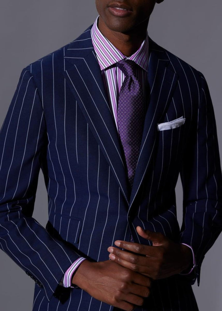 Variegated Stripe Slim Fit Dress Shirt - Dark Pink - Dress Shirt