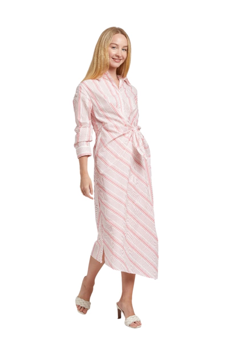 Samantha Dress - Pink Stripe Dot