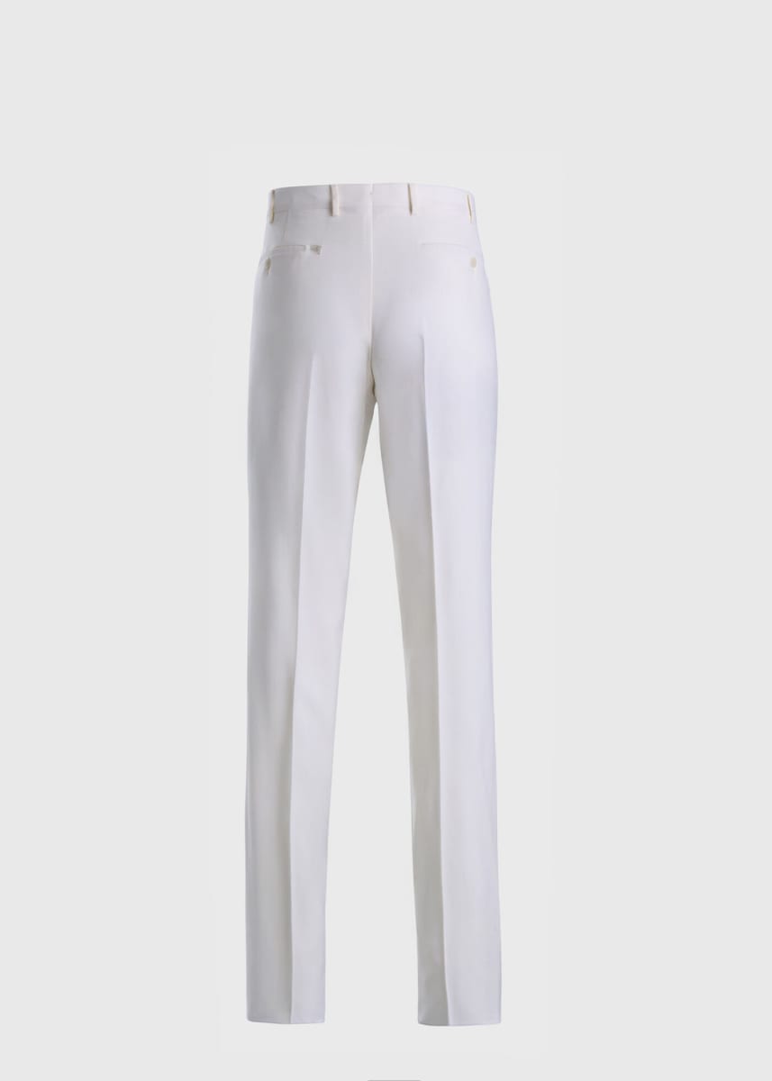 Super 130s All Year Wool Dress Trouser - Cream