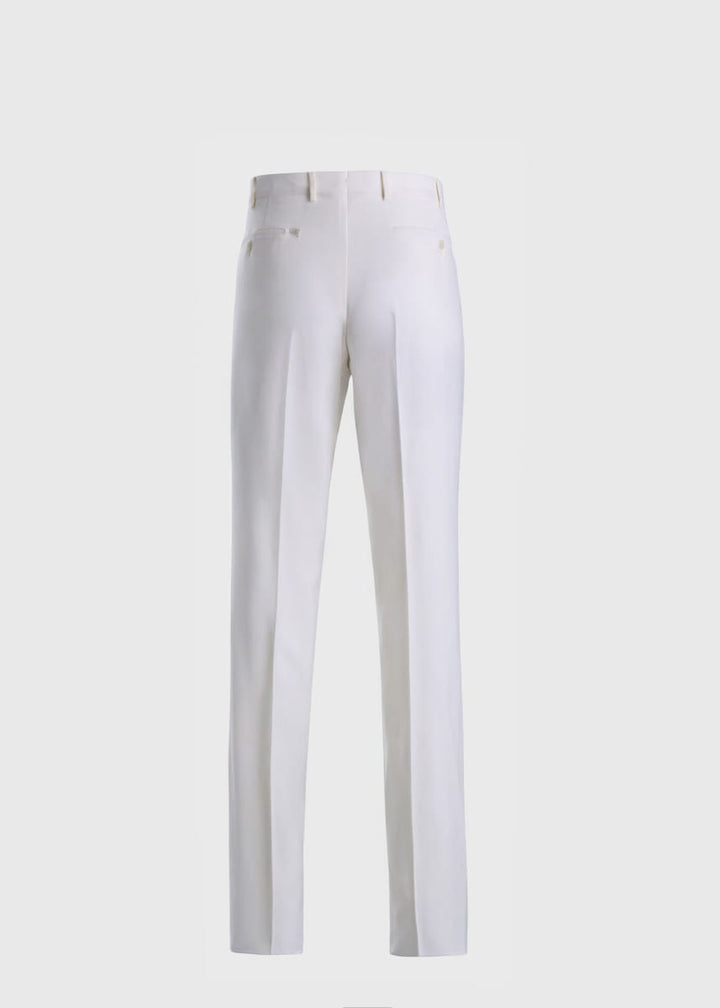 Super 130s All Year Wool Dress Trouser - Cream