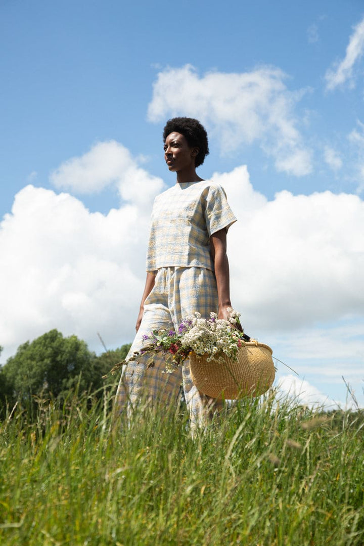 Elowen-Cay Organic Cotton Top - Pastel Gingham