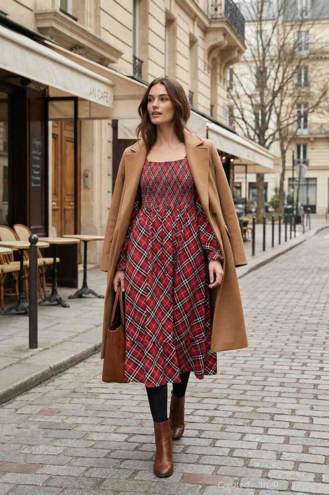 Velour Adult Life of the Party Dress - Christmas Tartan - Dresses