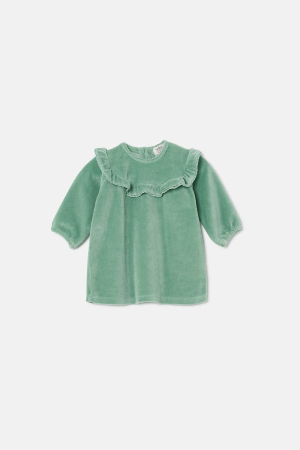Velour Baby Dress - Green - 6M - Dresses