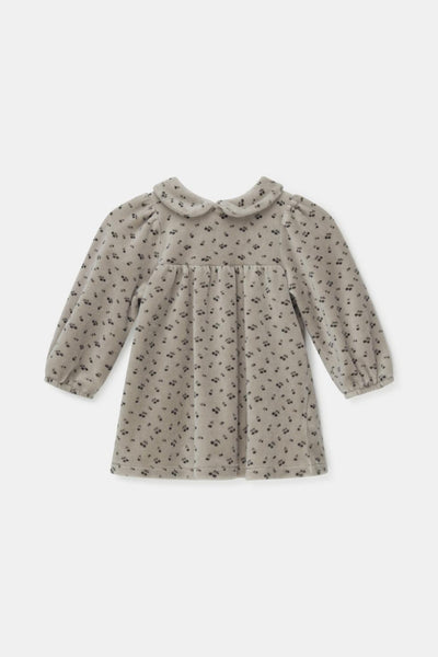 Velour baby dress - Light grey - Dresses
