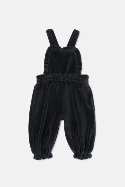 Velour Baby Overalls - Dark Grey - 6M - Overalls