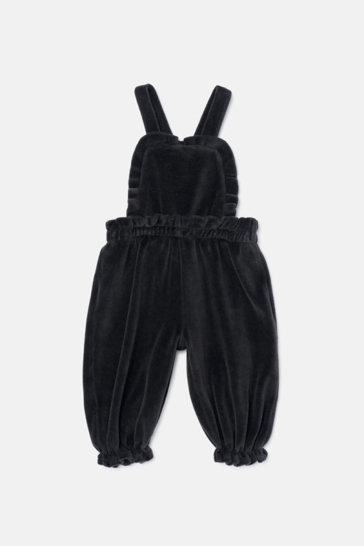 Velour Baby Overalls - Dark Grey - 6M - Overalls