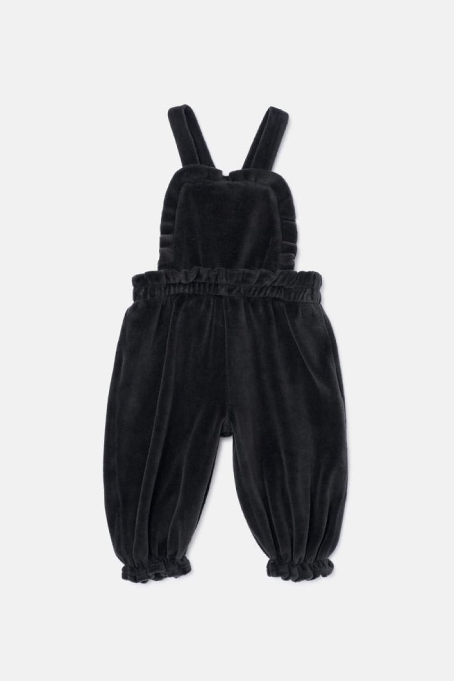 Velour Baby Overalls - Dark Grey - 6M - Overalls