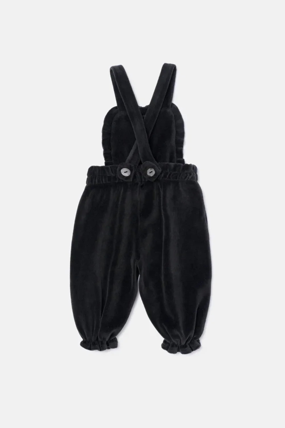 Velour Baby Overalls - Dark Grey - 6M - Overalls