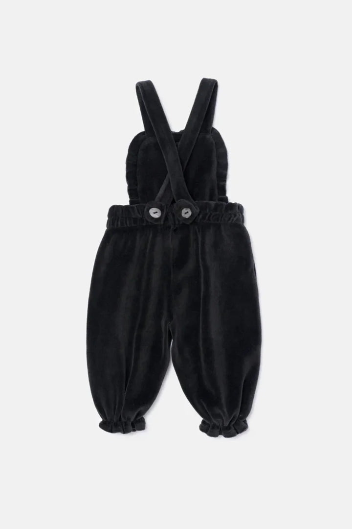 Velour Baby Overalls - Dark Grey - 6M - Overalls