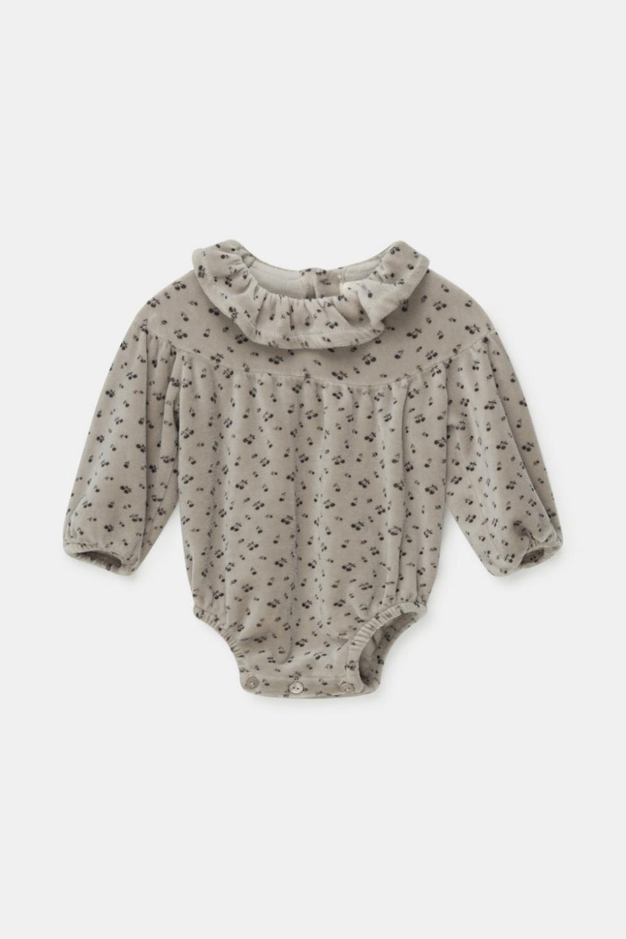 Velour baby romper - Light grey - Bodysuit