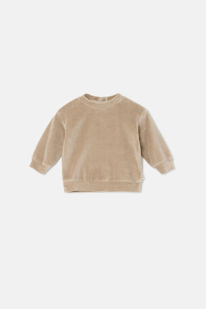 Velour Baby Sweatshirt - Beige - Crewneck Sweatshirt