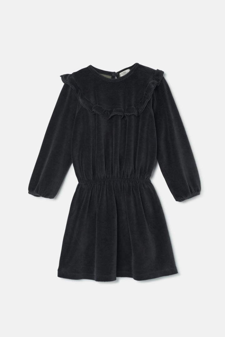 Velour Dress - Dark Grey - Dresses