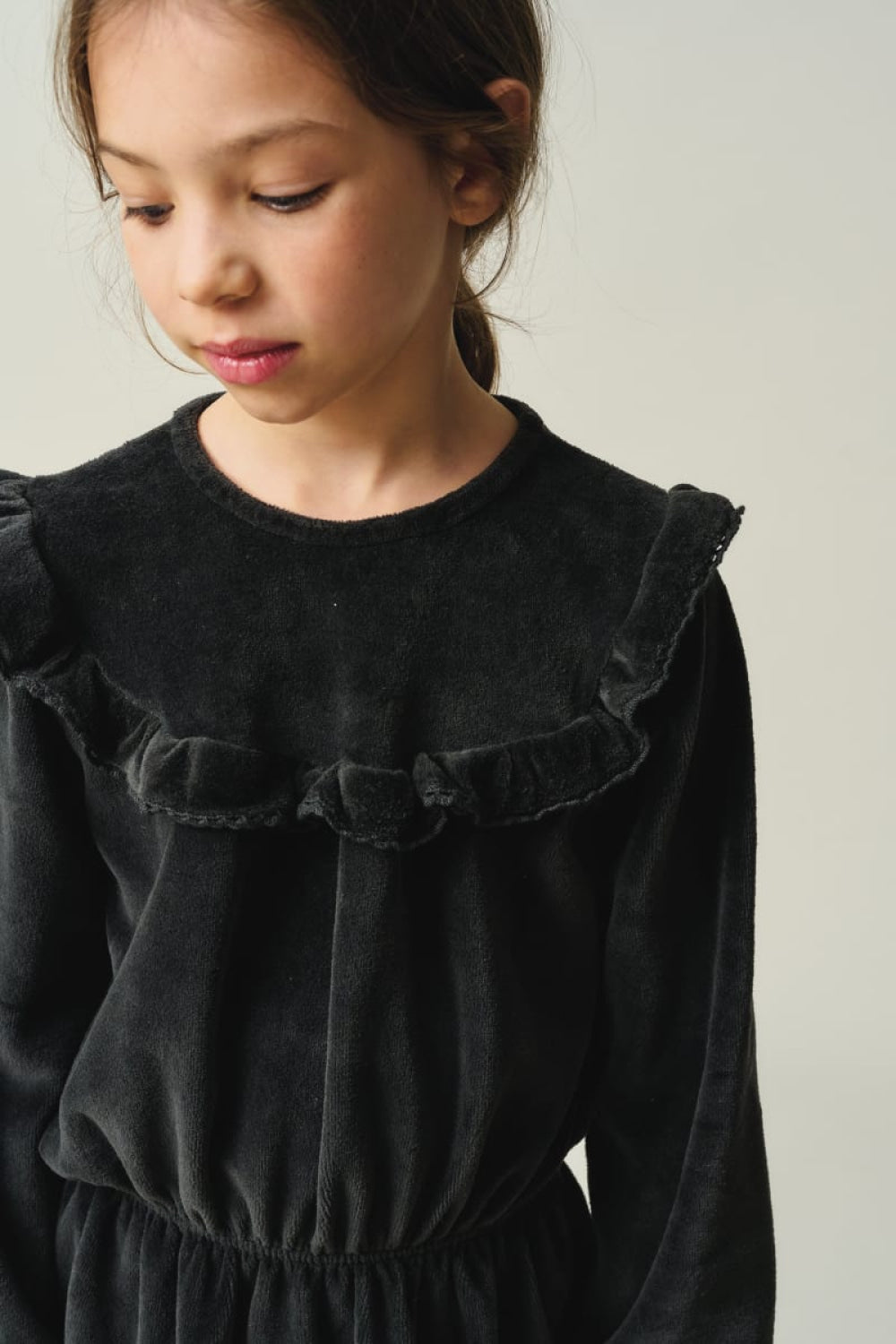 Velour Dress - Dark Grey - Dresses