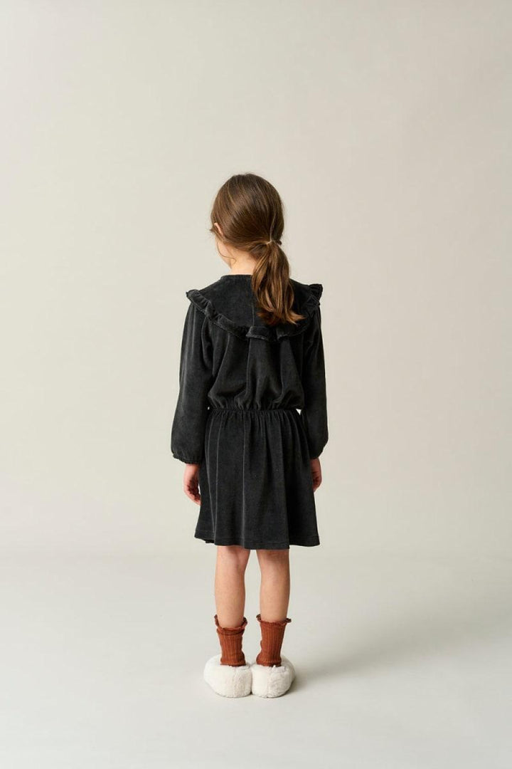 Velour Dress - Dark Grey - Dresses
