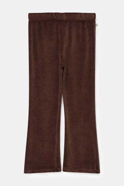 Velour flared pants - Brown - Pants