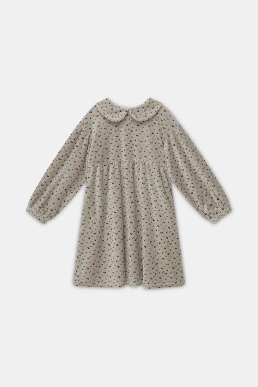 Velour print dress - Light grey - Dresses