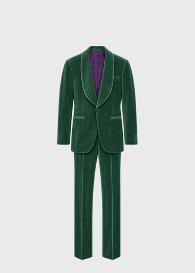 Velvet 1-Button Peak Phillip Suit - Bottle Green