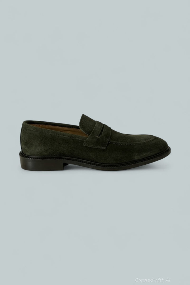 Venezia Suede Loafers - Olive - EU 42 US MENS 9 D MEDIUM - Loafers