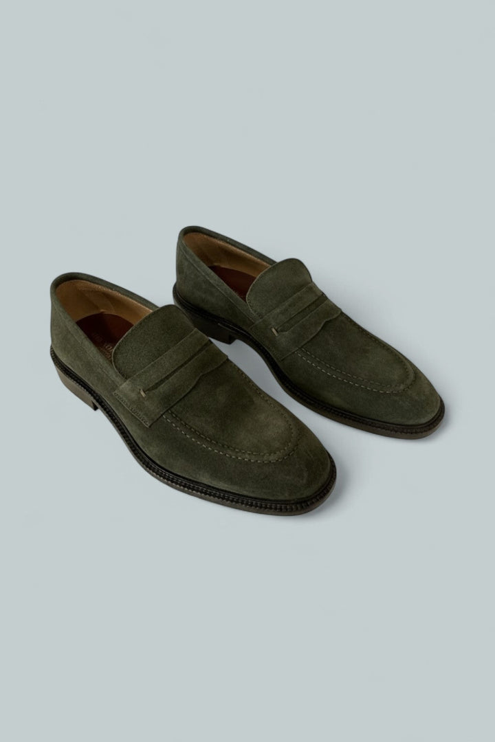 Venezia Suede Loafers - Olive - EU 42 US MENS 9 D MEDIUM - Loafers