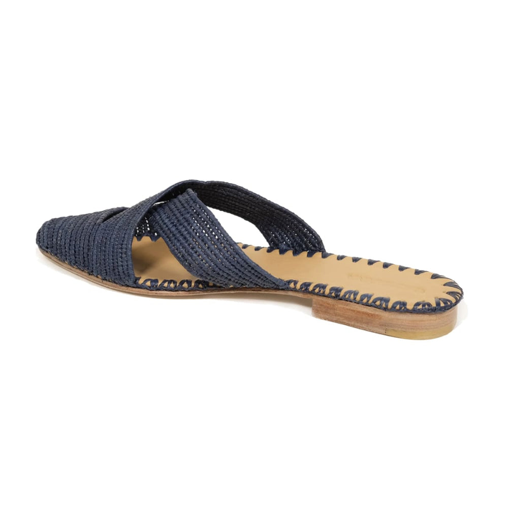Venus Raffia Mule Indigo - Mules