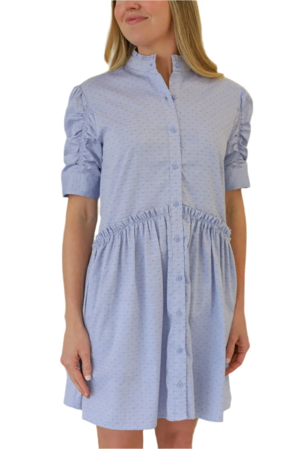 Veronica Dress - Blue Dot - Dresses