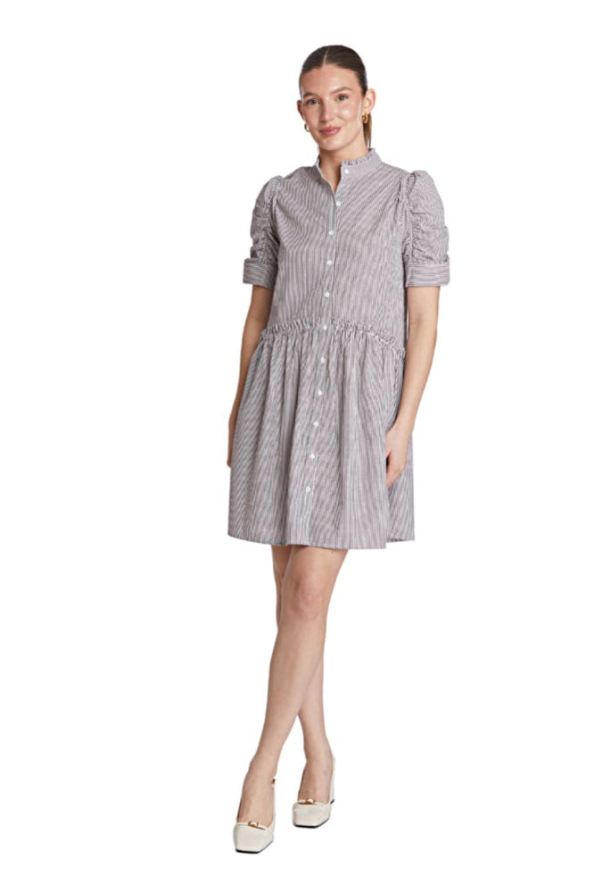 Veronica Dress - Brown-stripe - Dresses