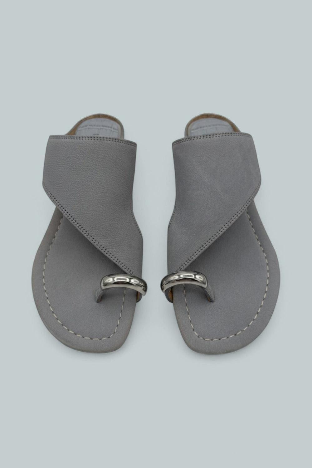 Vesna Toe Ring Wedge Sandals - Light Blue - 7 - Sandals
