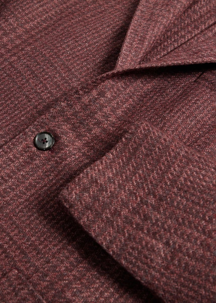 Plaid Garment Dyed Jacket - Plum