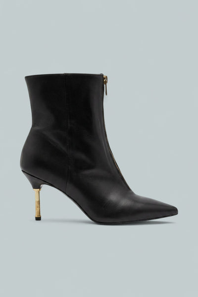 Natasha Leather Ankle Boots - Black/Warm