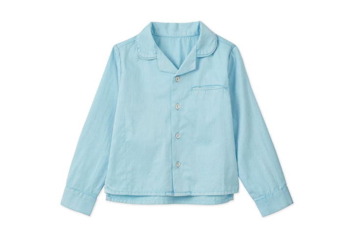 LS Organic Cotton Woven Collared Shirt - Sky Blue