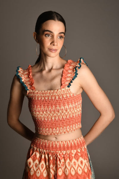 Pia Crop Top - Coral