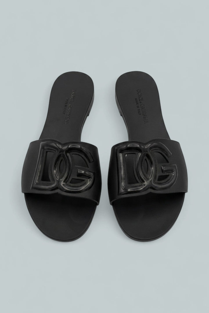 Women's Logo Pool Slide Sandals - Black