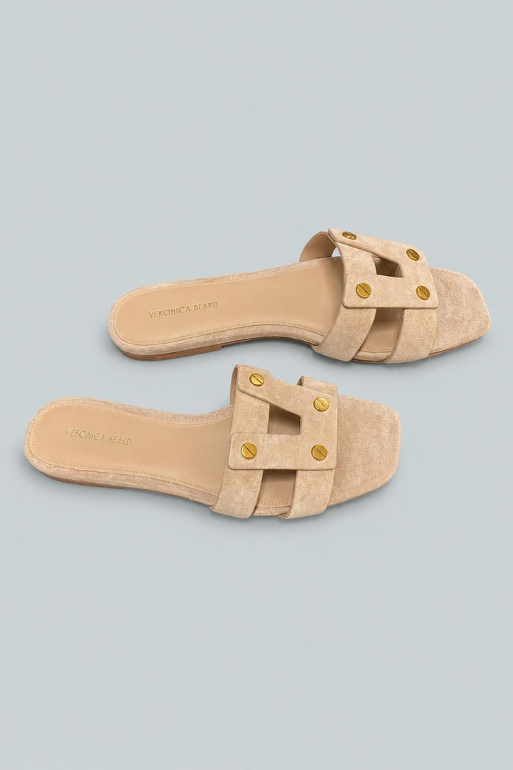 Via Suede Slides - Sand - 9 - Sandal