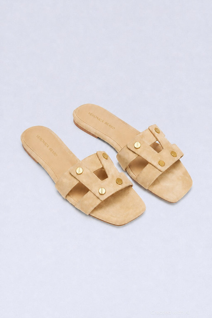 Via Suede Slides - Sand - 9 - Sandal