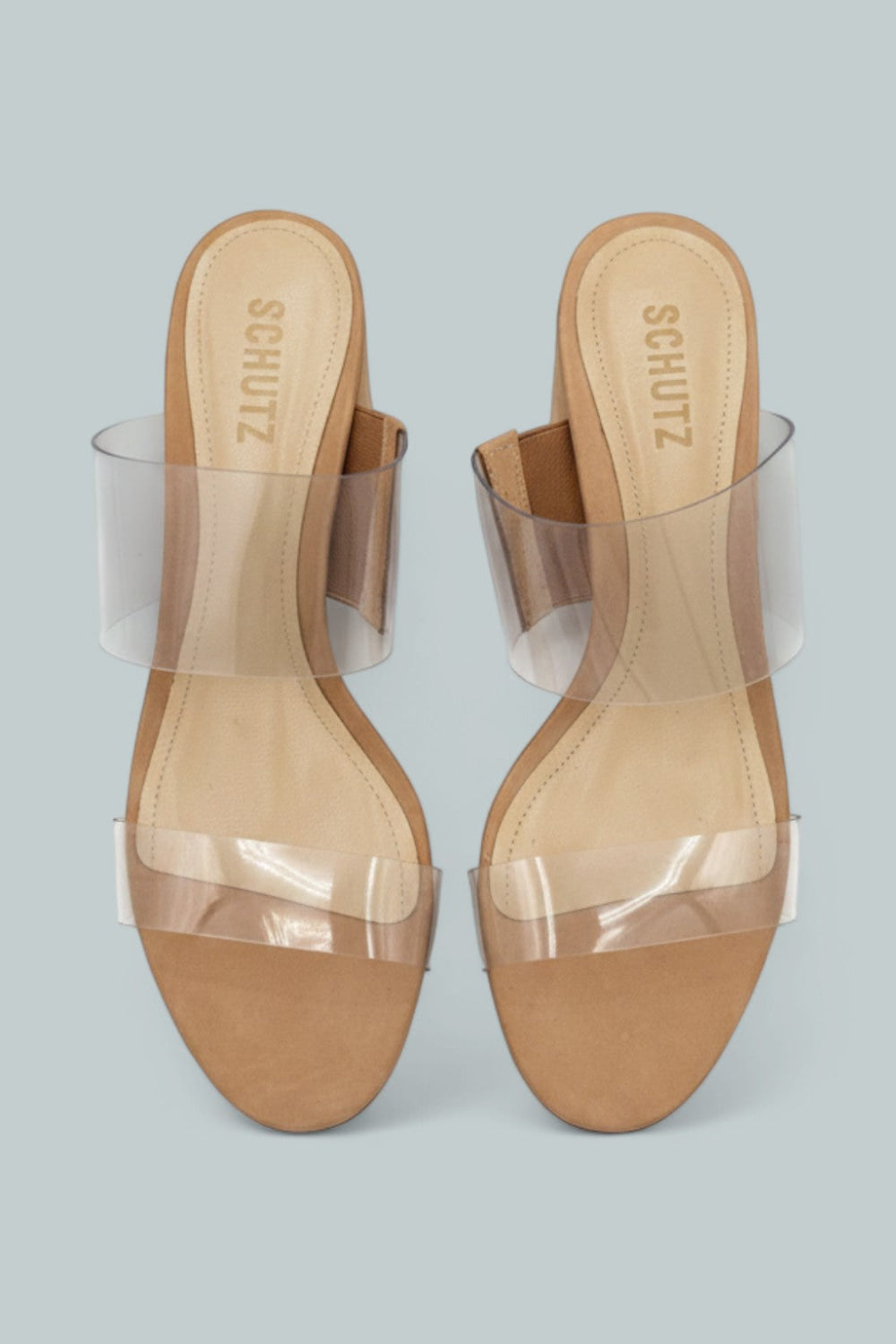 Victorie Clear Strap Block Heel Sandals - Transparent - 8 - Sandals