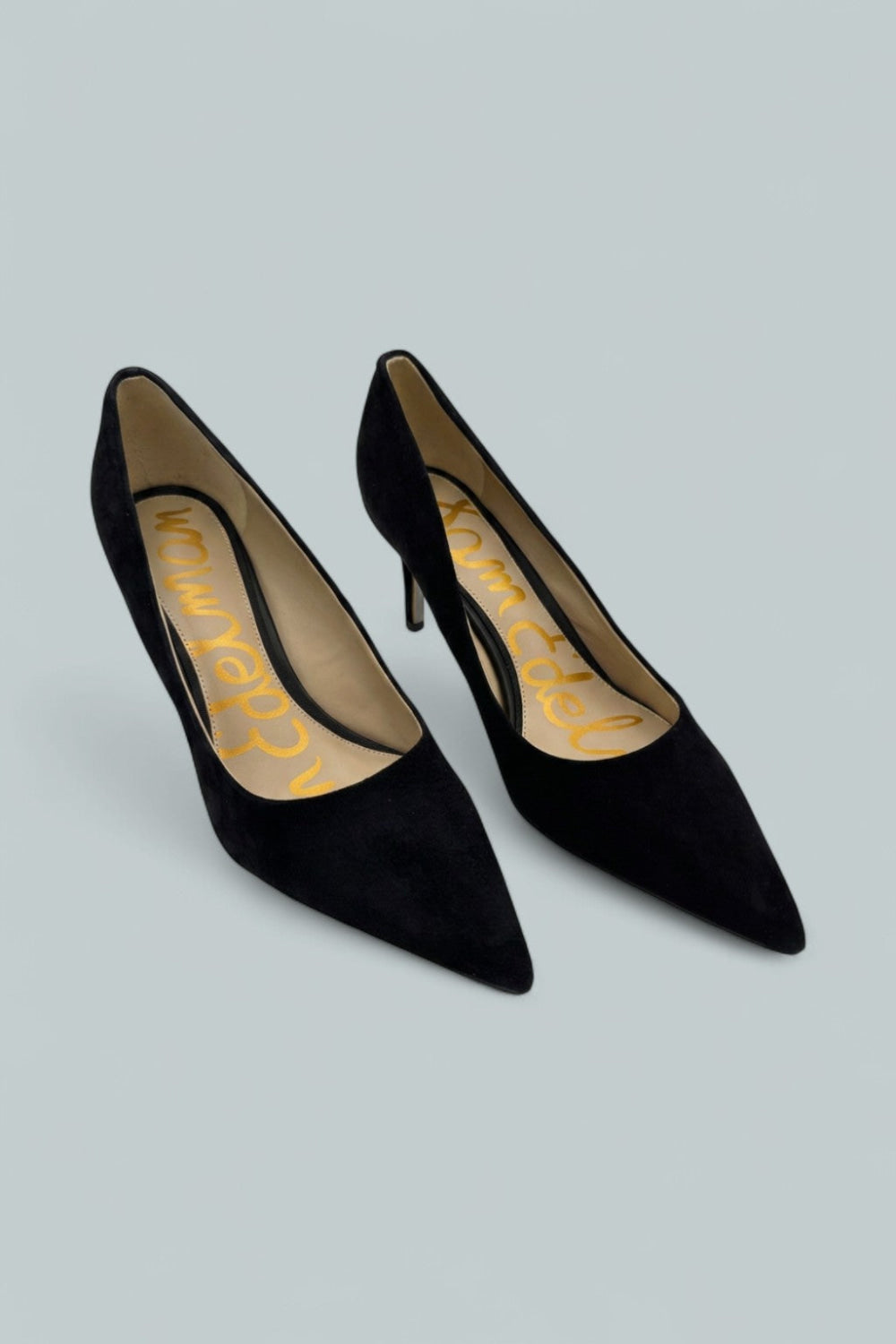 Vienna Pointed Toe Mid Heel Pumps - Black - Sandal