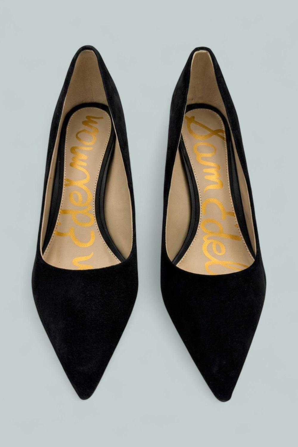 Vienna Pointed Toe Mid Heel Pumps - Black - Sandal