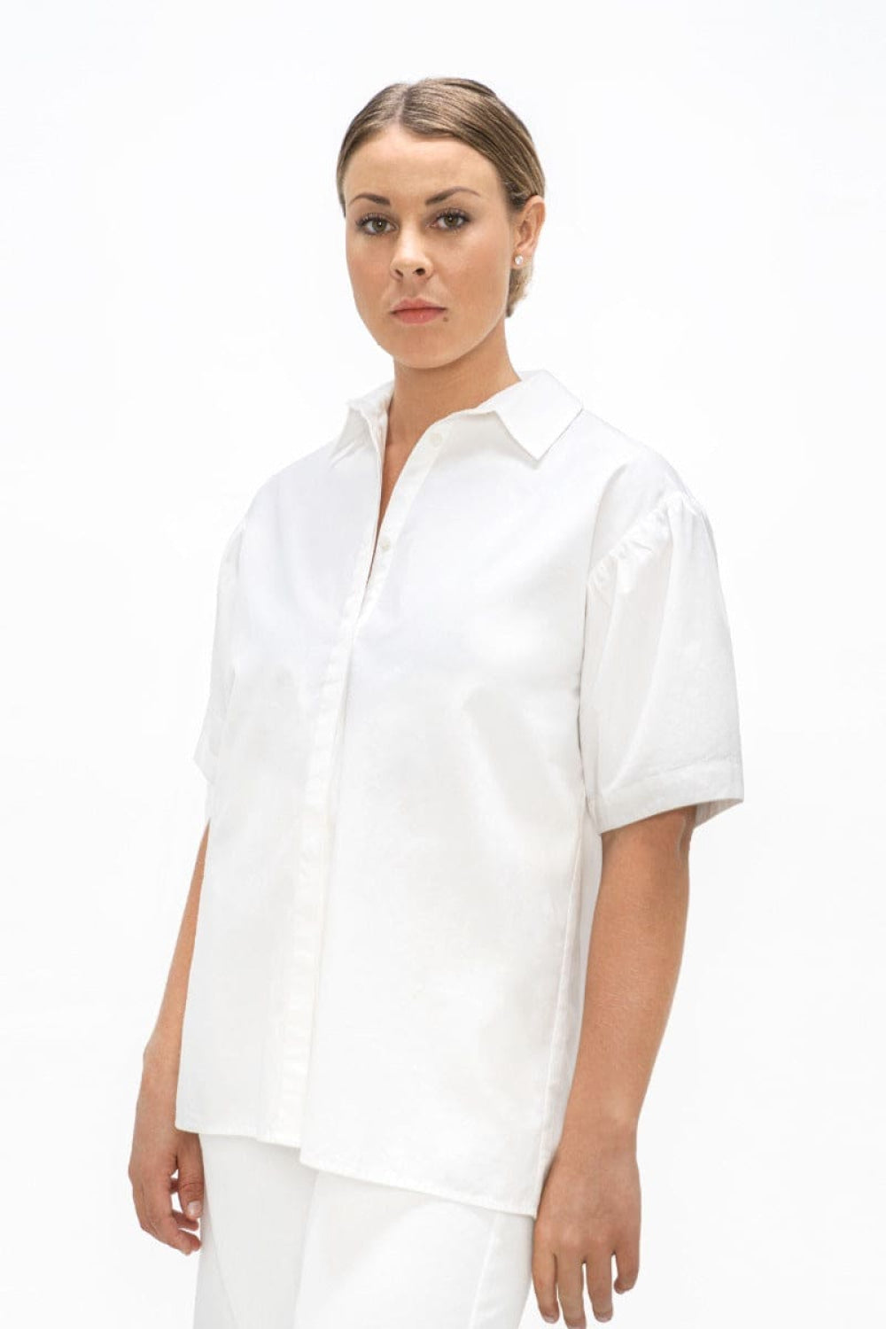 Vienna Short Sleeves Shirt - Cloud - Button Down Shirt