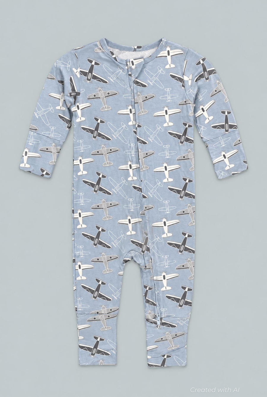Vintage Airplanes Convertible Romper - Blue Aircrafts - Romper