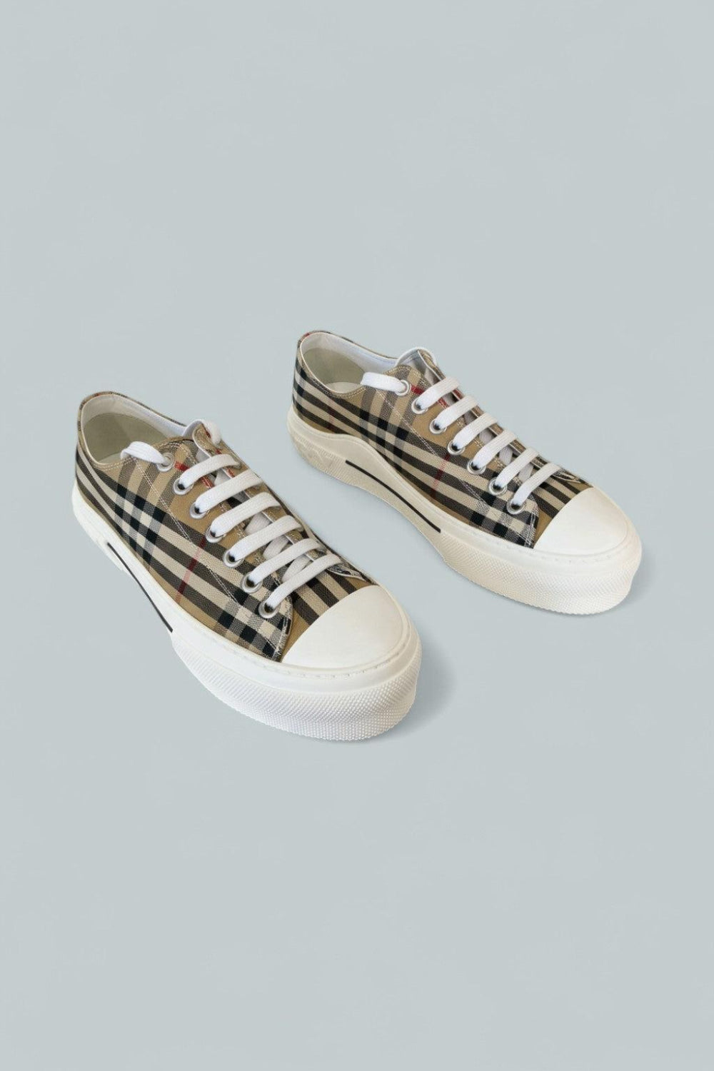 Vintage Check Cotton Trainers - Beige - 7 UK / 40 EU / US W 10 - Sneaker