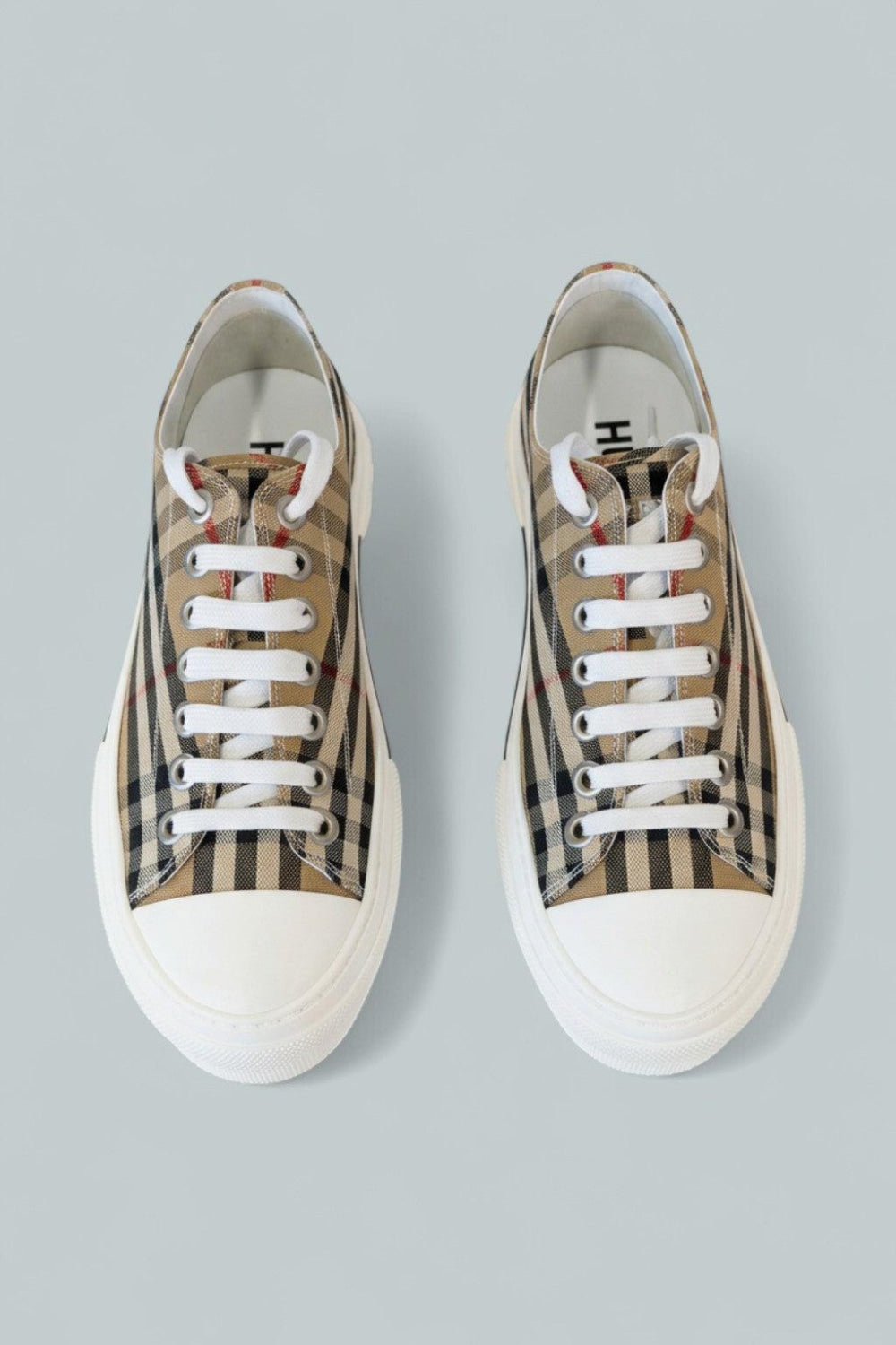 Vintage Check Cotton Trainers - Beige - 7 UK / 40 EU / US W 10 - Sneaker