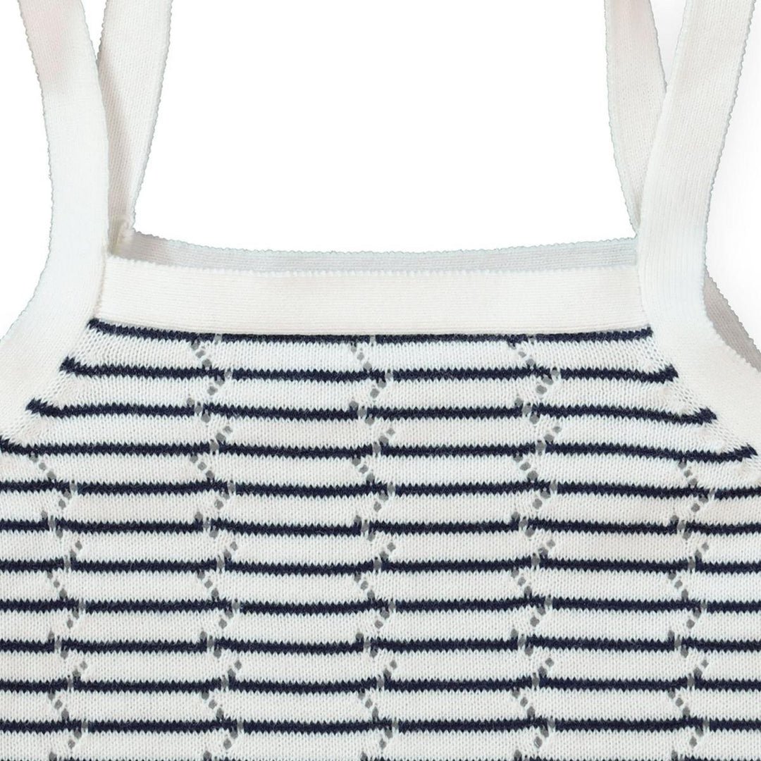 Pointelle Stripe Sweater Tank - Navy Mini Stripe