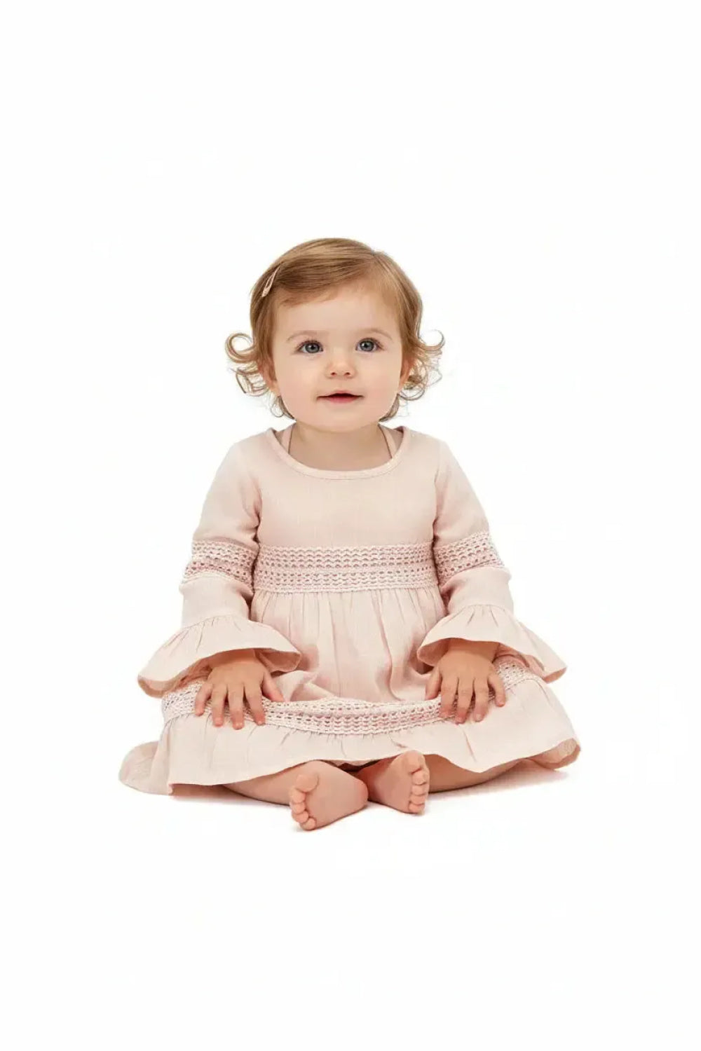 Viscose Woven Baby Dress & Bloomers set - Dusty Pink - Dresses