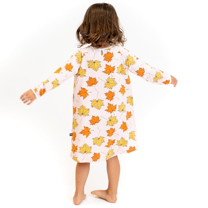 Sweetheart Dress - Pink Leaves