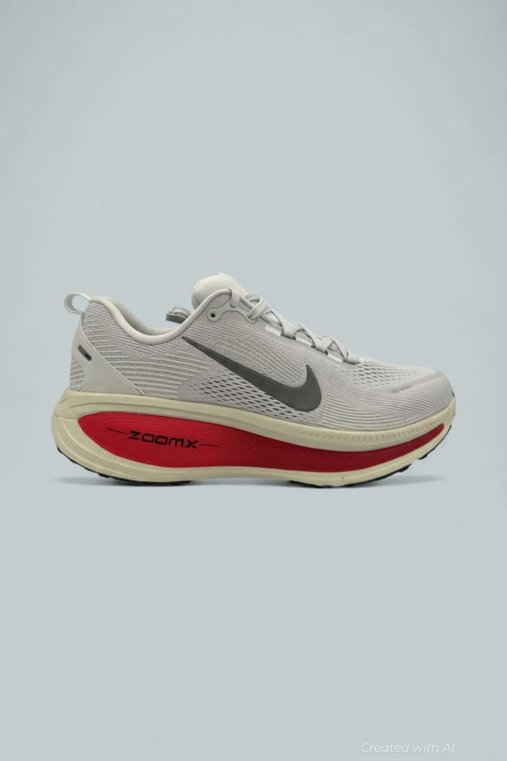 Vomero 18 Road Running Shoes - Platinum Tint/Siren Red/Light Smoke Grey/Metallic Pewter - 11.5 - Sneaker