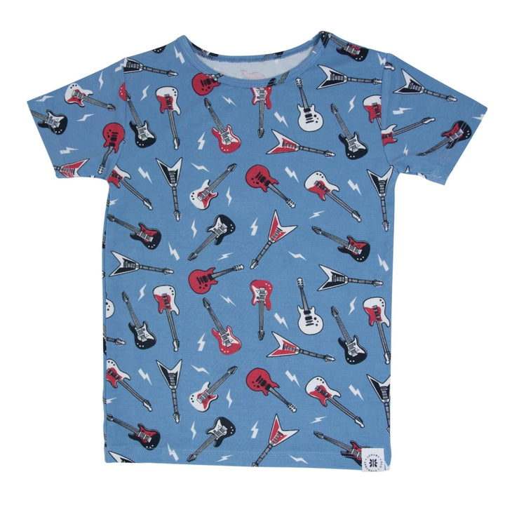 Electric Guitars Rockstar Summer Pajama Set - Rock N Roll Blue